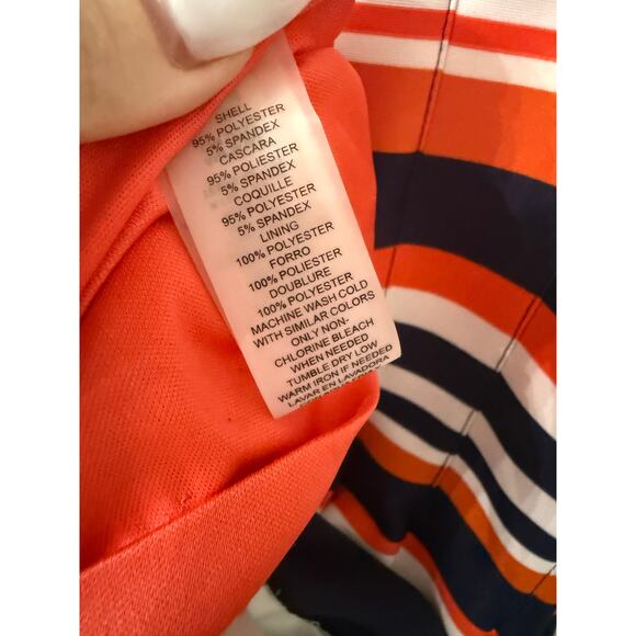 Vince Camuto Navy Red Striped Fit & Flare Halter Dress | Size 2 - Picture 2 of 5